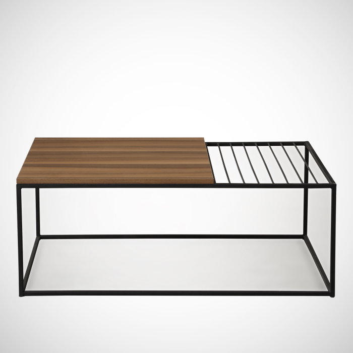 Hanah Home Mesa de Centro Industrial Nogal